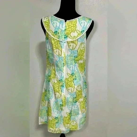 155. Lilly Pulitzer Off the Hook Shift Dress Fish Print Medium - Picture 4 of 7